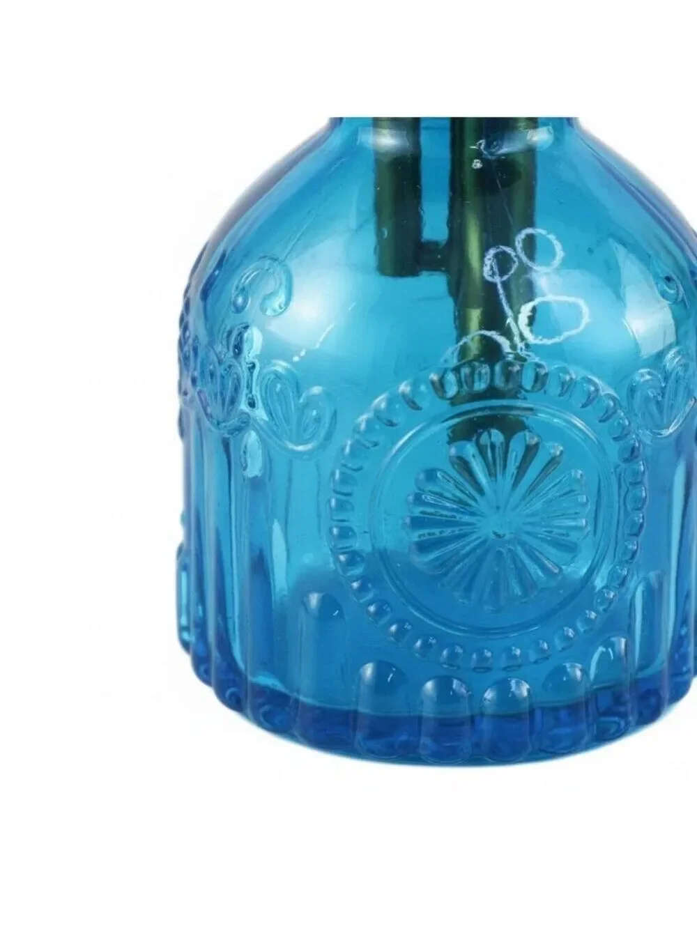 Blue Glass Plant Mister Spray Bottle Gold Pump Orchid Bonsai Air Plant